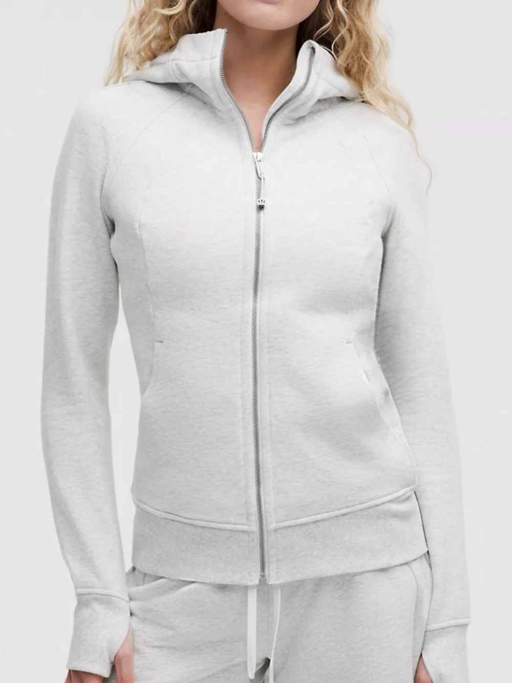 lululemon athletica Light Gray Zip-Up Hoodie